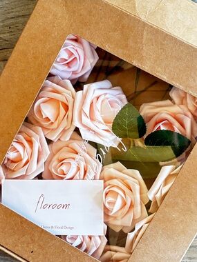 Peach Pink Artificial Rose Stems - Decorative Party Flowers